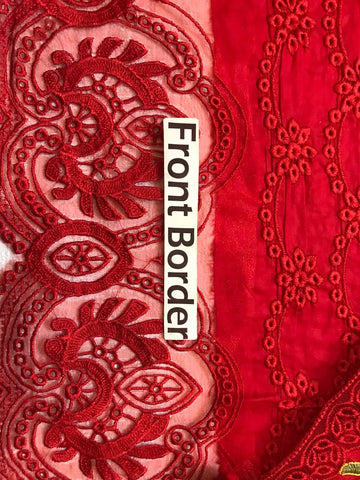 Saira Shakira Luxury Lawn-Red Replica