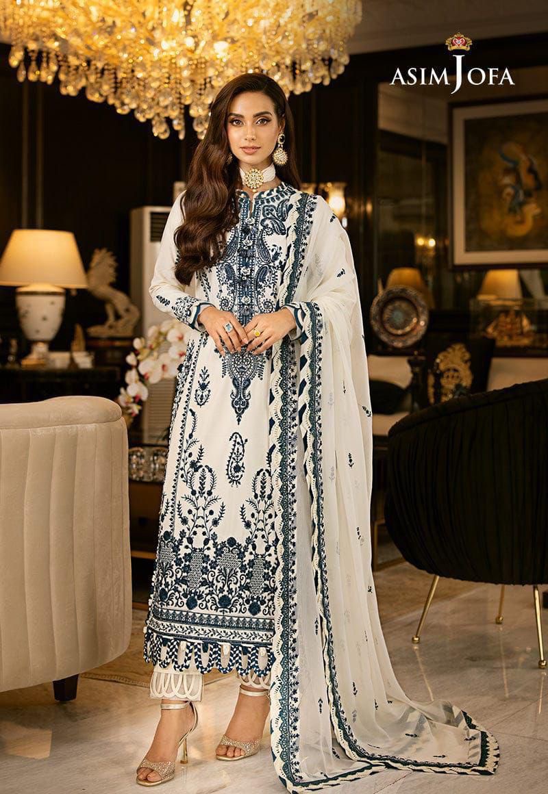 Asim jofa Chiffon 3Pc (White)