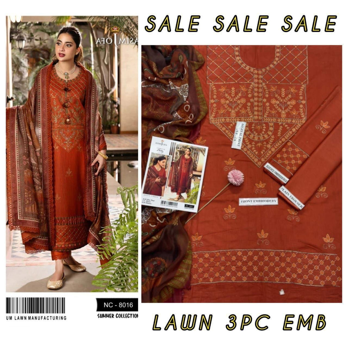Baroque lawn 3Pc