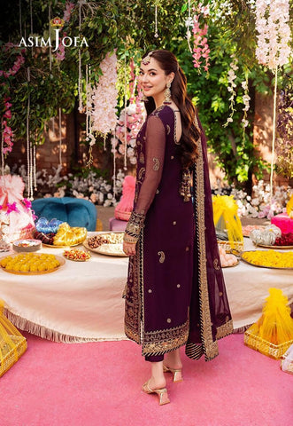 Asim jofa chiffon 3pc (purple)