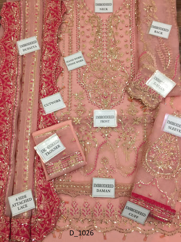 Afrozeh organza 3pc (pink)