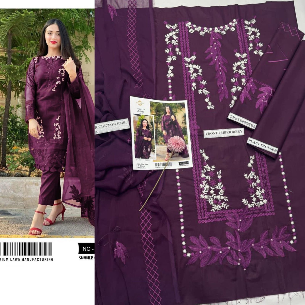 Crimson lawn 3pc