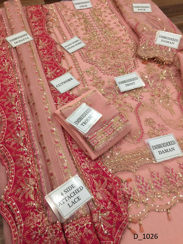 Afrozeh organza 3pc (pink)