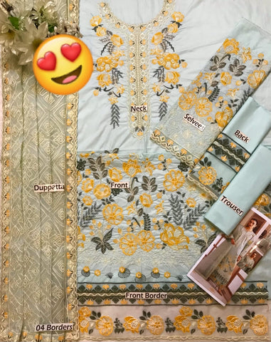 Maria B Emb Lawn 3Pc