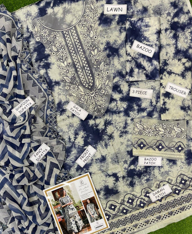 Sapphire Emb Lawn 3Pc