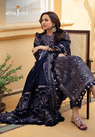 Asim jofa chiffon 3pc (Navy)
