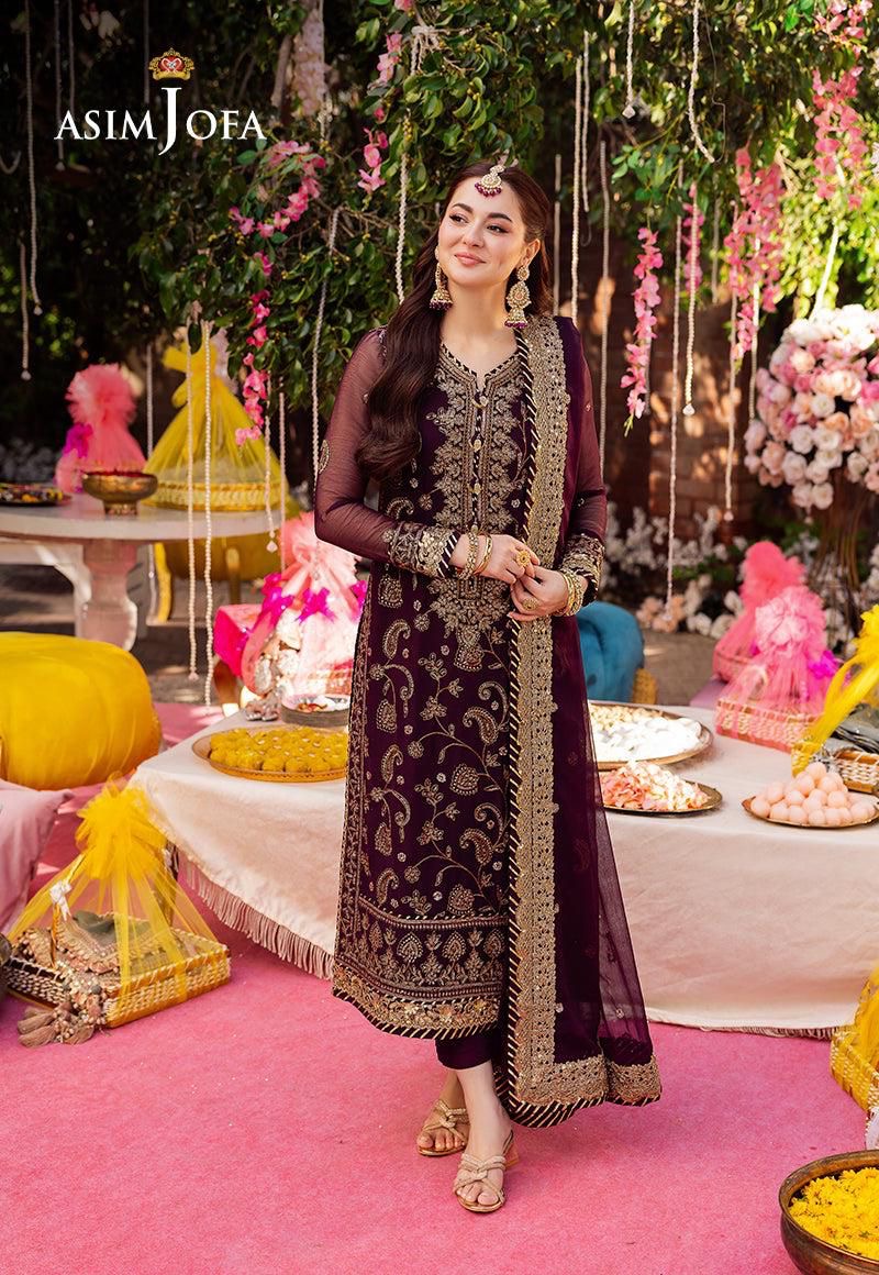 Asim jofa chiffon 3pc (purple)