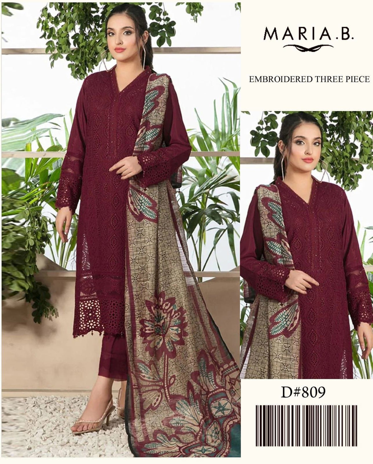 MARIA B EMB LAWN 3Pcs
