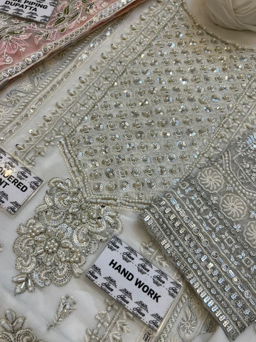 Heer Chiffon Organza 3PC (White)