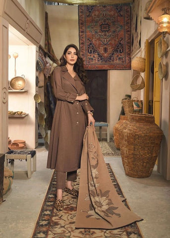 Maria B Solid with Printed shawl