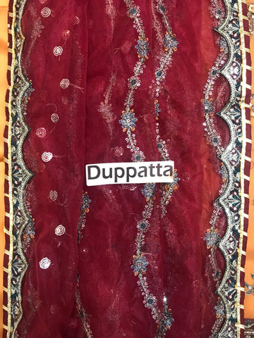 Baroque khadi Net 3PC ((Orange)