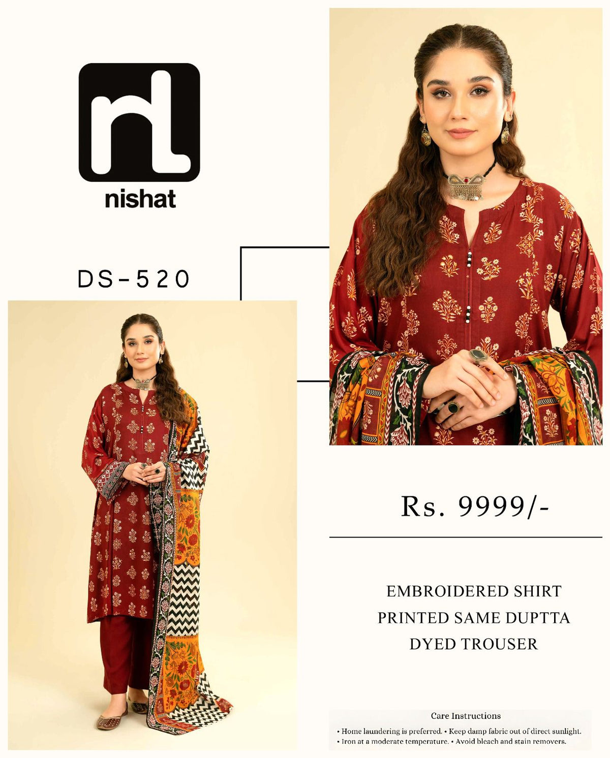 NISHAT EMB LAWN 3Pcs
