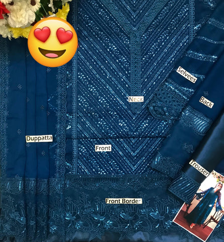 Azure chiffon 3pc (Blue)