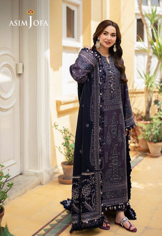 Asim jofa chiffon 3pc (Navy)