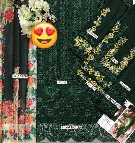 Saira Shakira Luxury Lawn-Green Replica