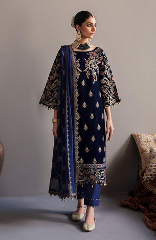 Emaan Adeel Velvet 3Pc (Blue)