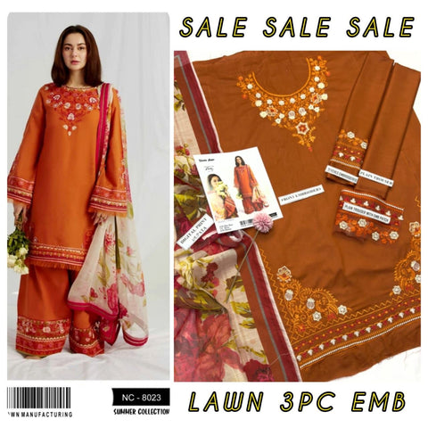 Baroque lawn 3Pc