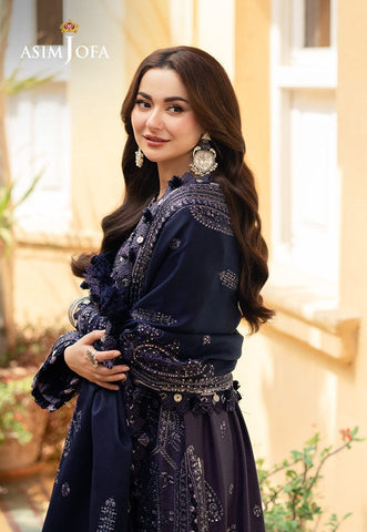 Asim jofa chiffon 3pc (Navy)
