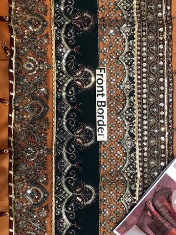 Baroque khadi Net 3PC ((Orange)