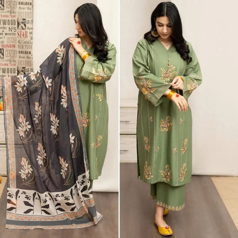 Aisling Emb 3pc (Green)