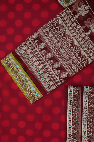 Maria B Organz 3Pc (Maroon)