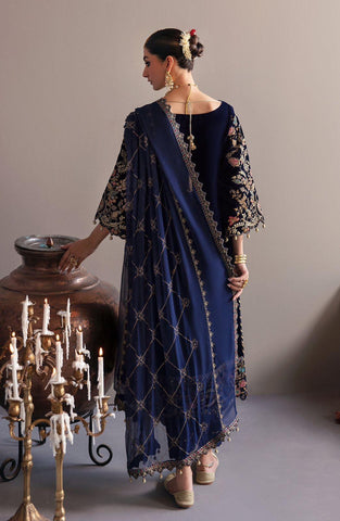 Emaan Adeel Velvet 3Pc (Blue)