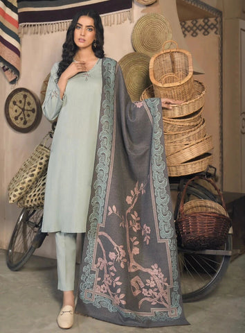 Maria B Solid with Printed shawl