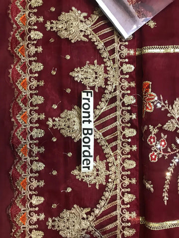 Asim jofa chiffon 3pc (Maroon)